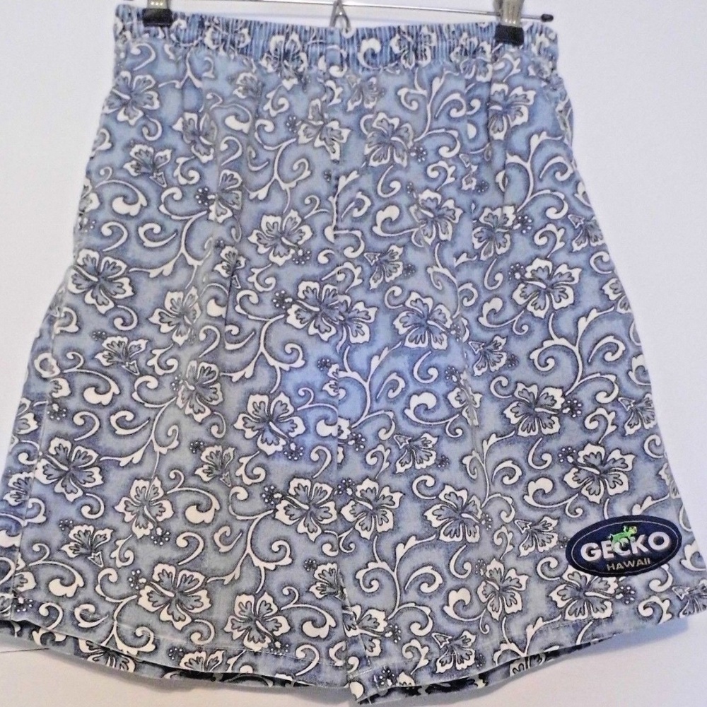 Vtg Gecko Mens Hawaii Floral Print Shorts Cotton